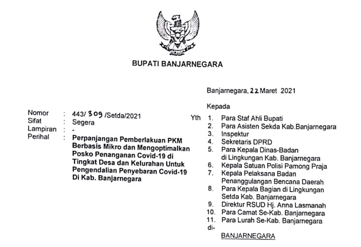 PPKM Diperpanjang Sampai 5 April 2021